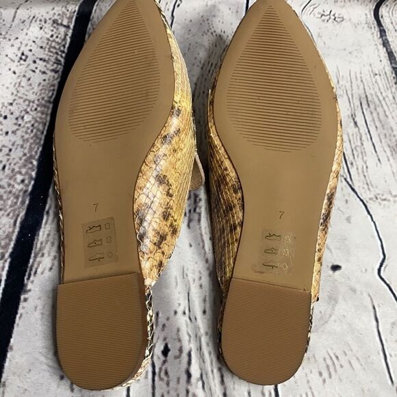 MADEWELL Frances Skimmer Snake Skin LeatherFlat Mules Blush Multi Size 7 NEW - Picture 8 of 10
